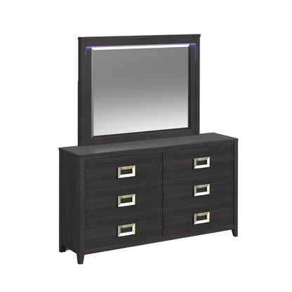 Tobias - Dresser & Mirror With LED - Black