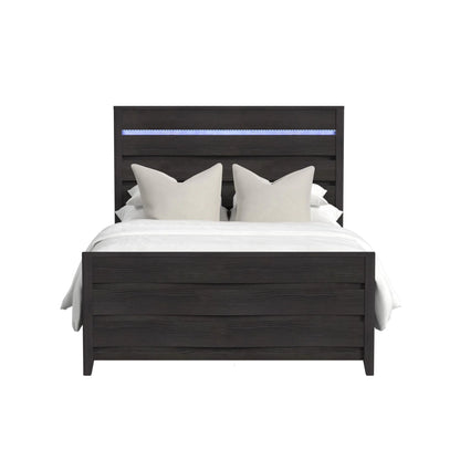 Tobias - Full Bed With LED - Black