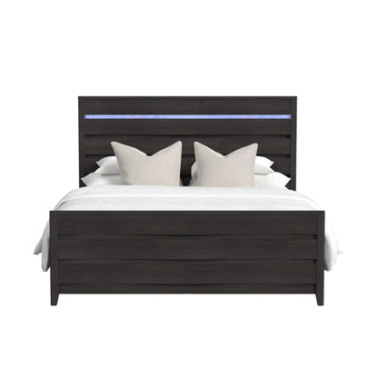 Tobias - King Bed With LED - Black