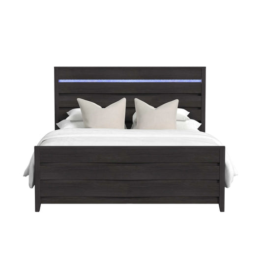 Tobias - King Bed With LED - Black