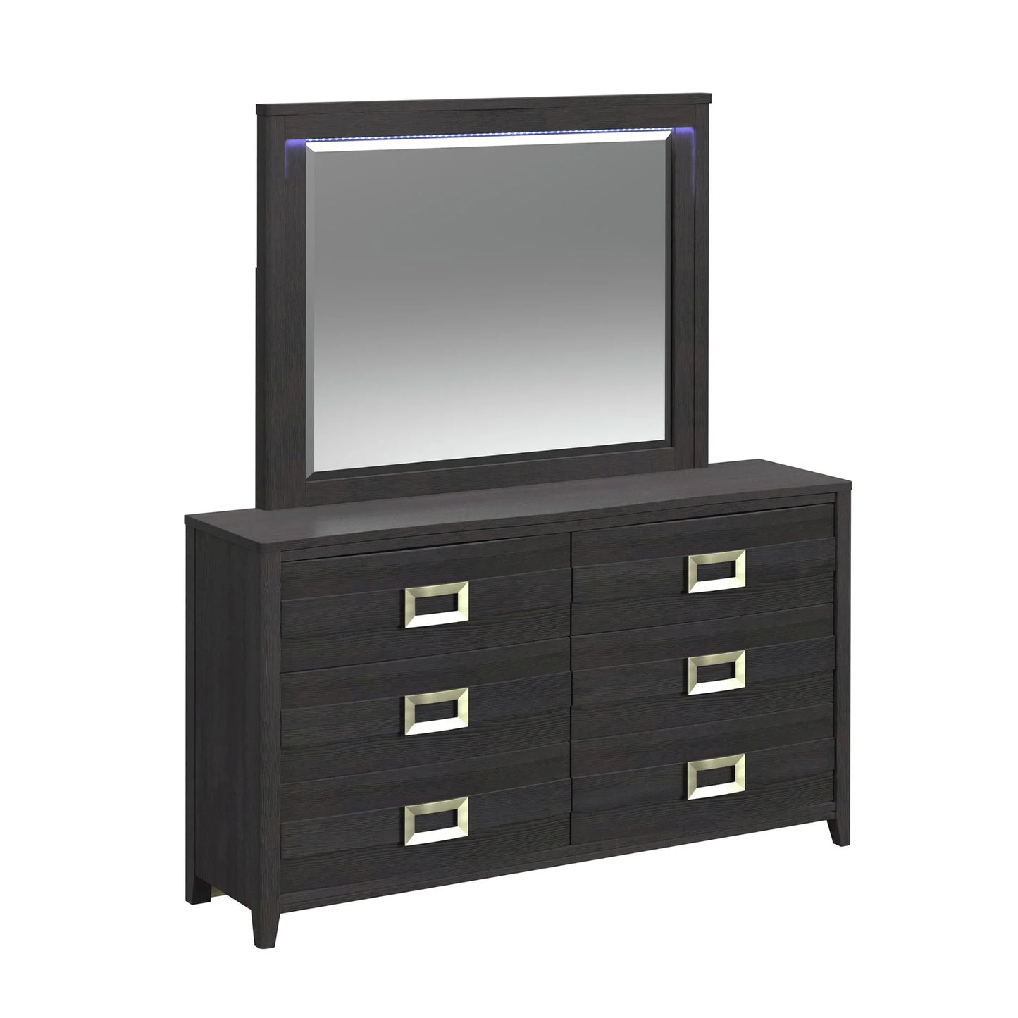 Tobias - Mirror With LED - Black