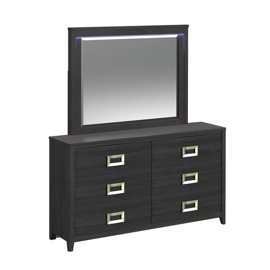 Tobias - Mirror With LED - Black