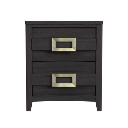 Tobias - 2-Drawer Nightstand With USB - Black