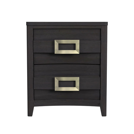 Tobias - 2-Drawer Nightstand With USB - Black