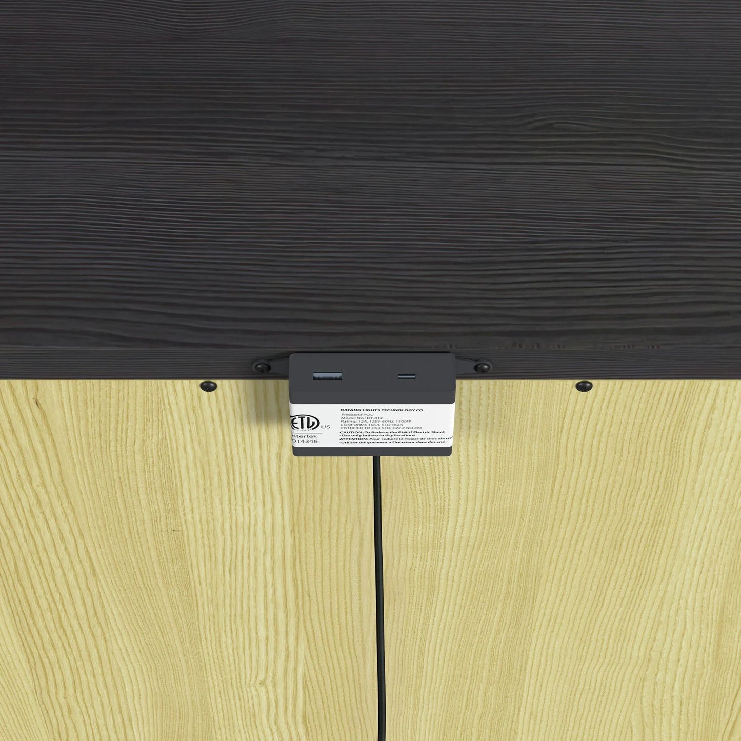 Tobias - 2-Drawer Nightstand With USB - Black