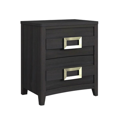 Tobias - 2-Drawer Nightstand With USB - Black