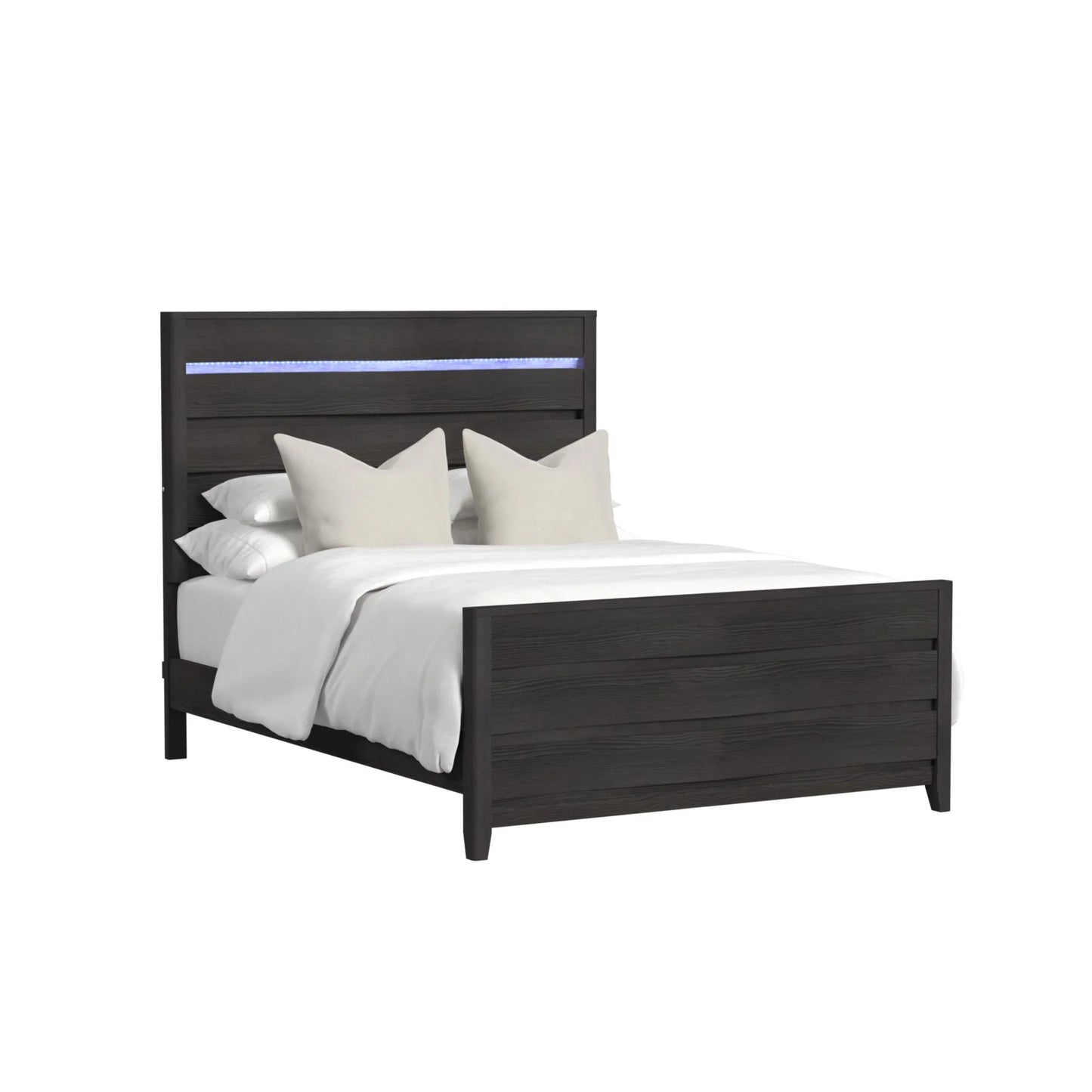 Tobias - Queen Bed With LED - Black