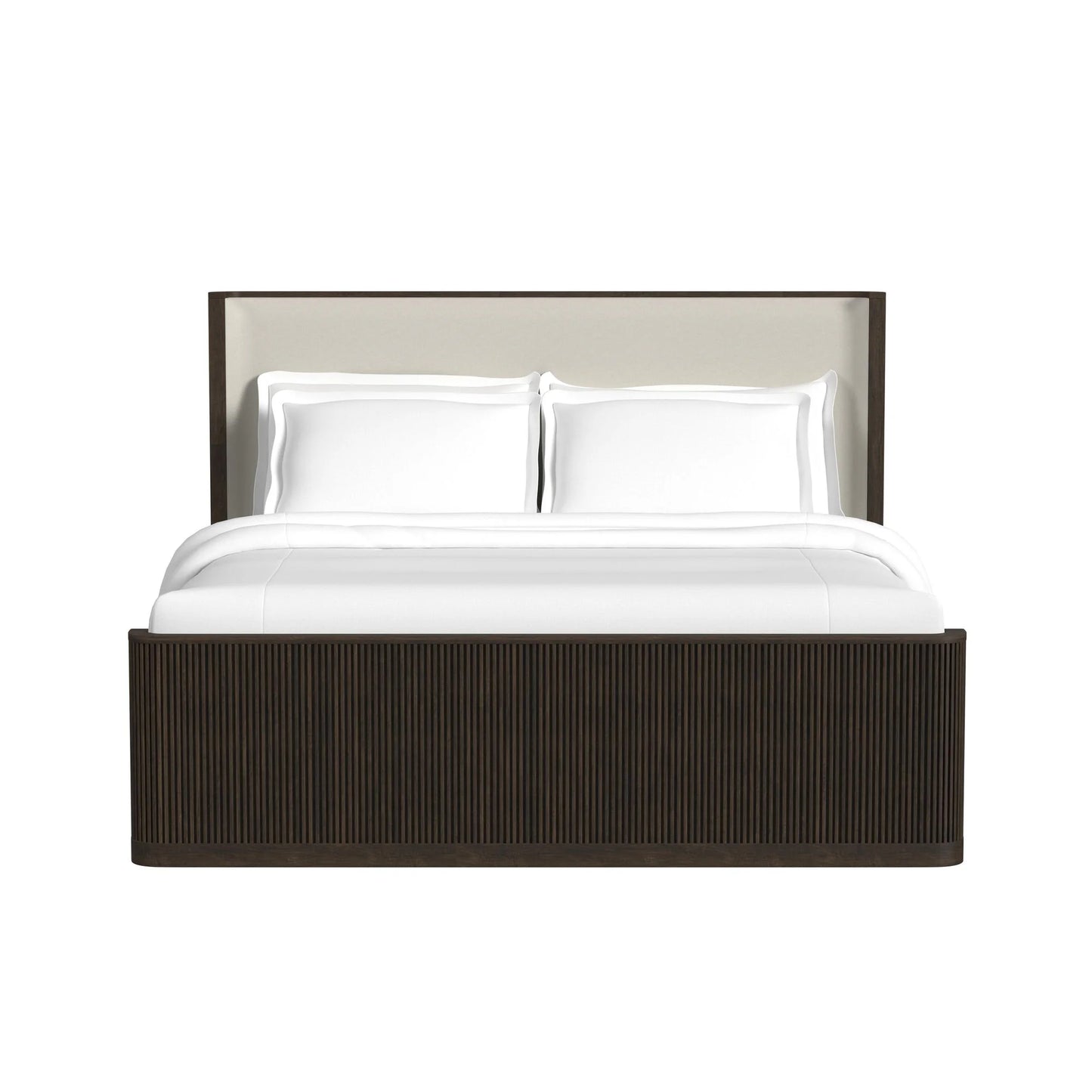 Sylvie - King Upholstered Bed - Dark Brown
