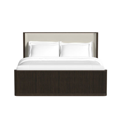 Sylvie - King Upholstered Bed - Dark Brown
