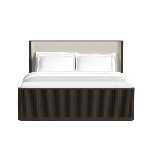 Sylvie - King Upholstered Bed - Dark Brown