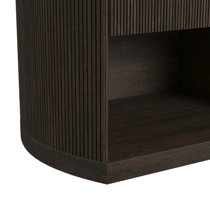 Sylvie - 1-Drawer Nightstand With Touch Light LED - Dark Brown