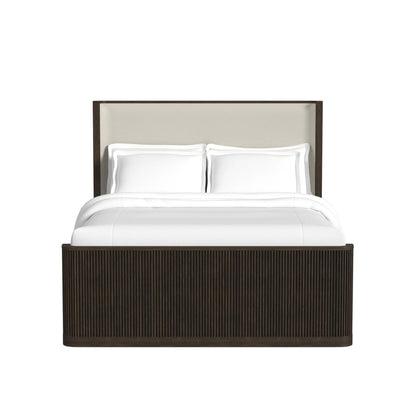 Sylvie - Queen Upholstered Bed - Dark Brown