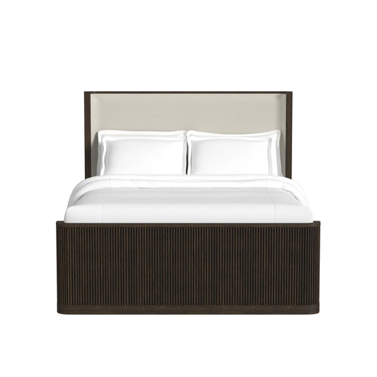 Sylvie - Queen Upholstered Bed - Dark Brown