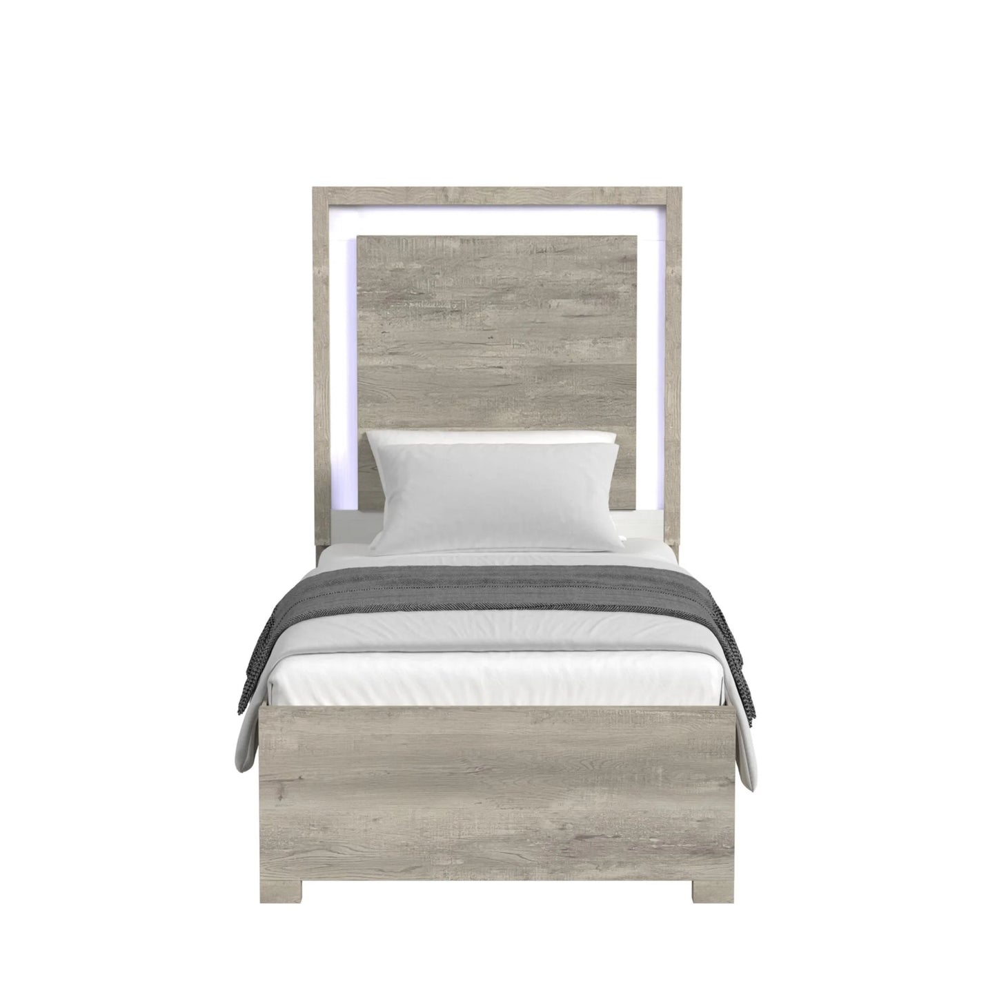 San Matteo - Twin Bed With LED - Gray