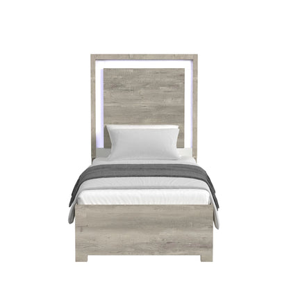 San Matteo - Twin Bed With LED - Gray