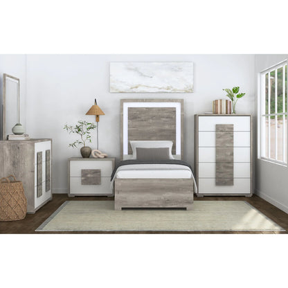 San Matteo - Twin Bed With LED - Gray