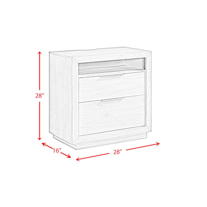 Arcadia - 2-Drawer Nightstand With USB - Gray