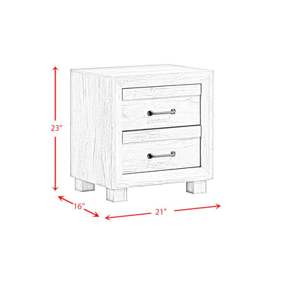 Fort Worth - 2 Drawer Nightstand With USB - White