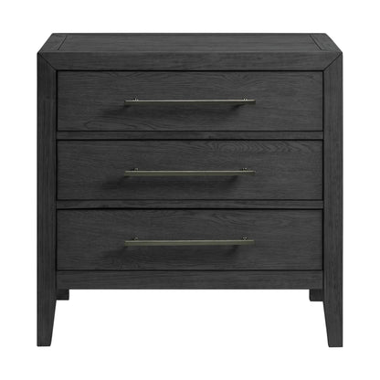 Versailles Contemporary - 3-Drawer Nightstand - Black