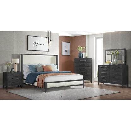 Versailles Contemporary - 3-Drawer Nightstand - Black