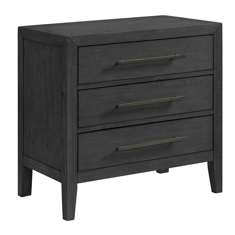 Versailles Contemporary - 3-Drawer Nightstand - Black