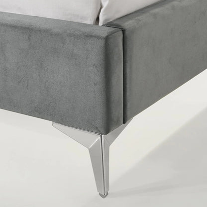 Amberley - Twin Upholstered Corner Bed With LED And USB - Gray