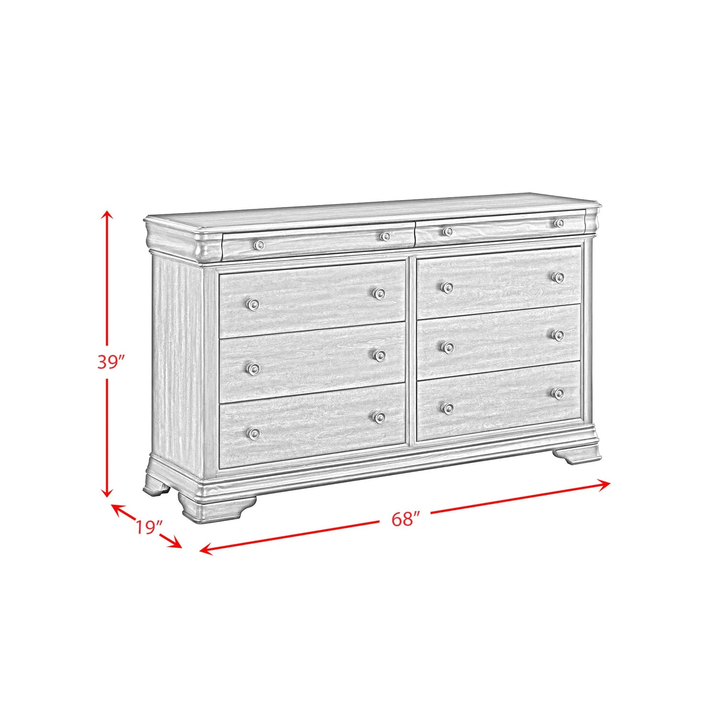 Phillipe - 8-Drawer Dresser - Cherry