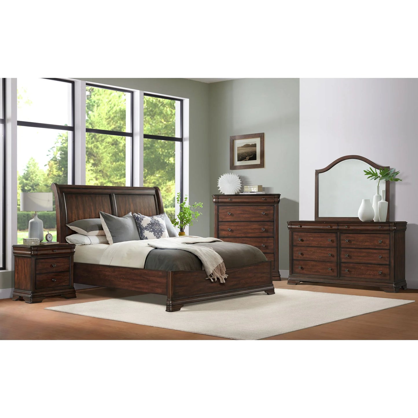 Phillipe - King Bed - Cherry