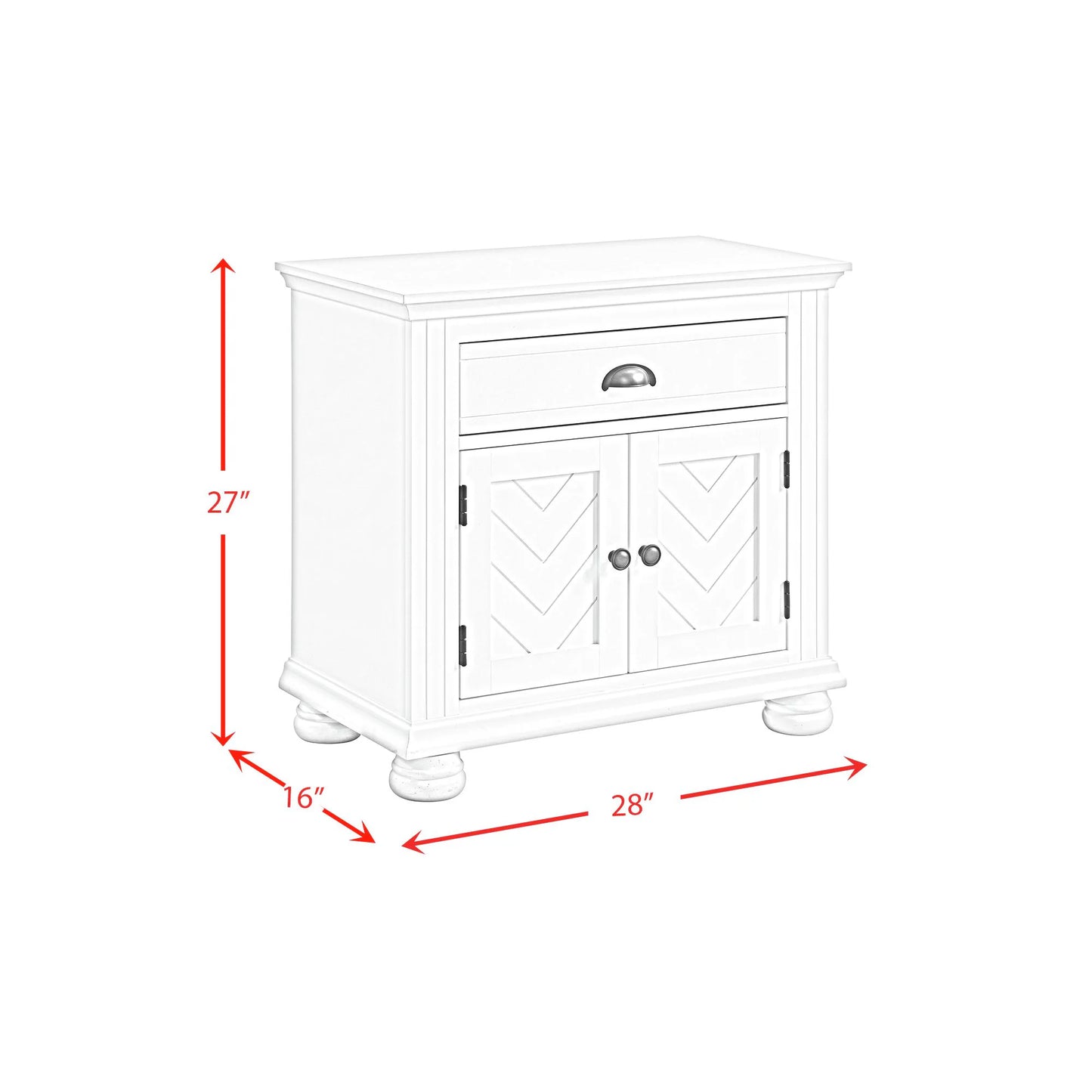 Kona - 1-Drawer Nightstand - White