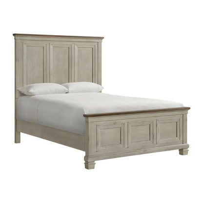Farmington - Queen Panel Bed - Medium Brown / Washed Stone