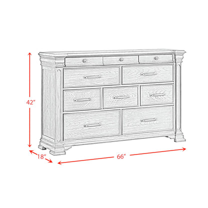Kings Court - 10 - Drawer Dresser - Gray