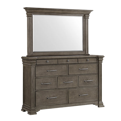 Kings Court - Dresser & Mirror - Gray