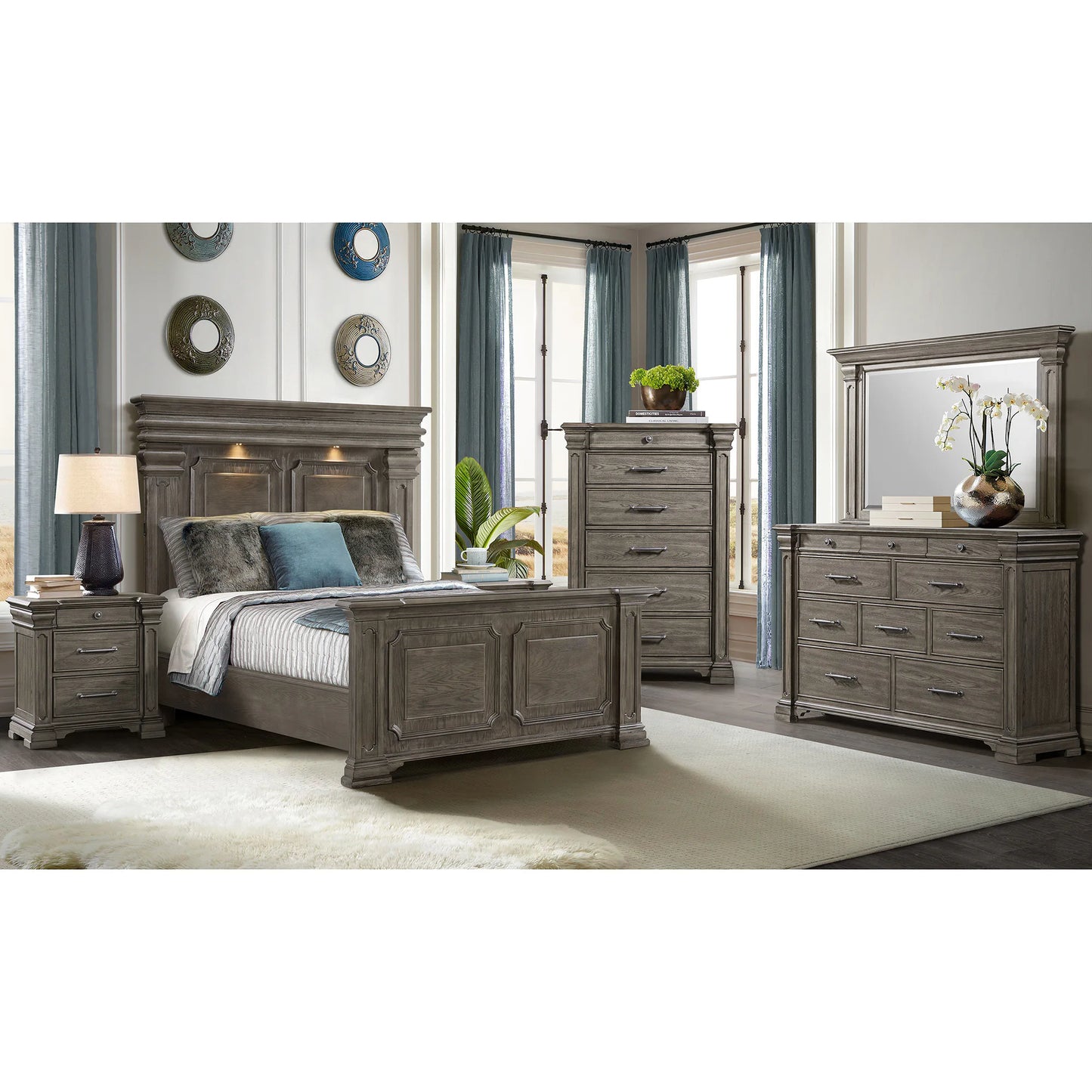 Kings Court - Queen Bed - Gray