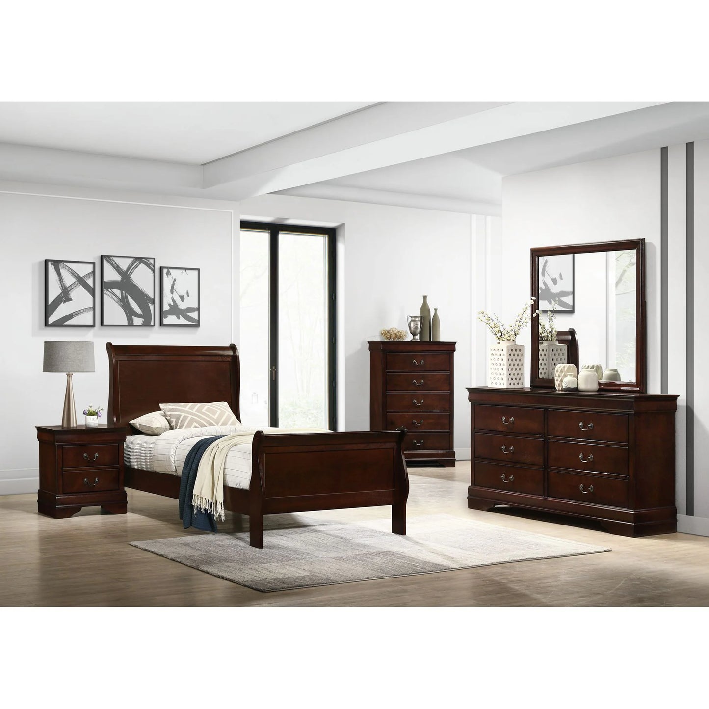 Louis Philippe - 2-Drawer Nightstand - Cherry
