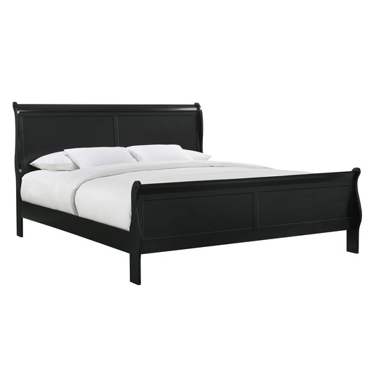 Louis Philippe - King Panel Bed - Black