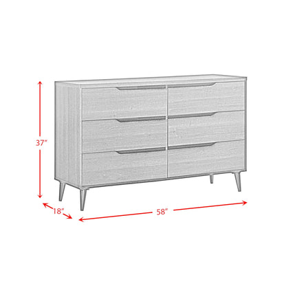 Ernesto - 6-Drawer Dresser With Interlock (3A Packing) - Gray