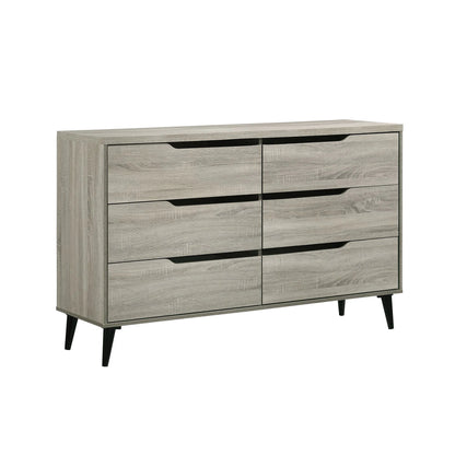 Ernesto - 6-Drawer Dresser With Interlock (3A Packing) - Gray