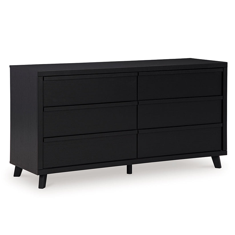 Danziar - Black - Six Drawer Dresser