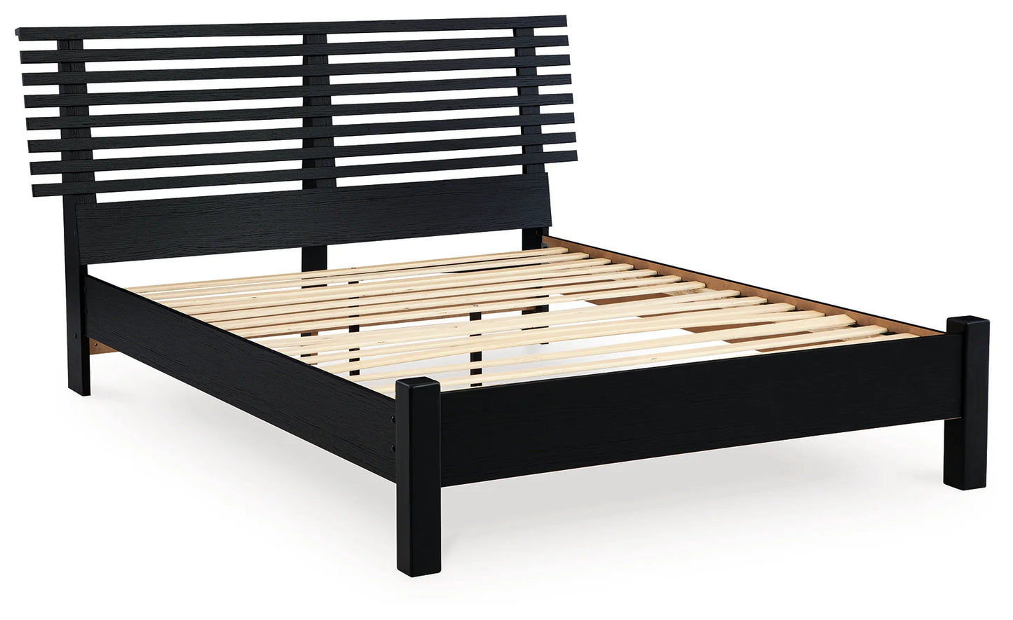 Danziar - Black - Full Slat Panel Bed With Low Footboard