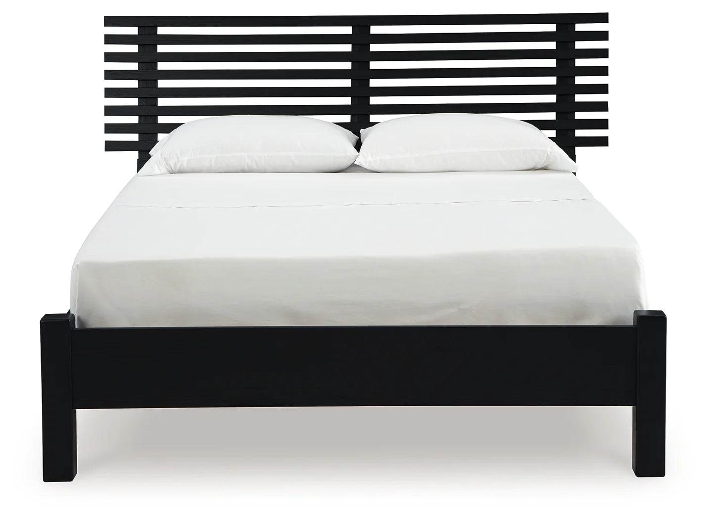 Danziar - Black - Full Slat Panel Bed With Low Footboard