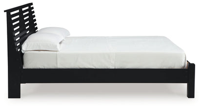 Danziar - Black - Full Slat Panel Bed With Low Footboard