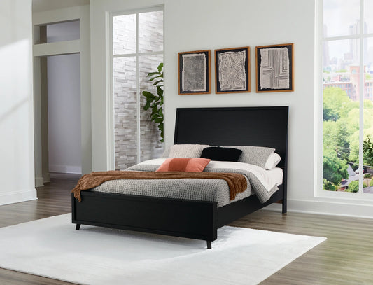 Danziar - Black - Queen Panel Bed