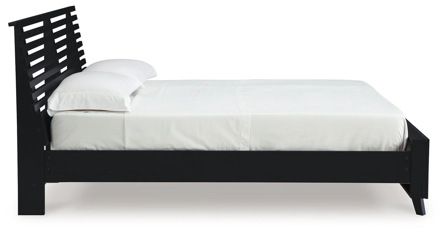 Danziar - Black - Full Slat Panel Bed