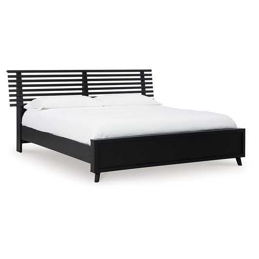 Danziar - Black - King Slat Panel Bed