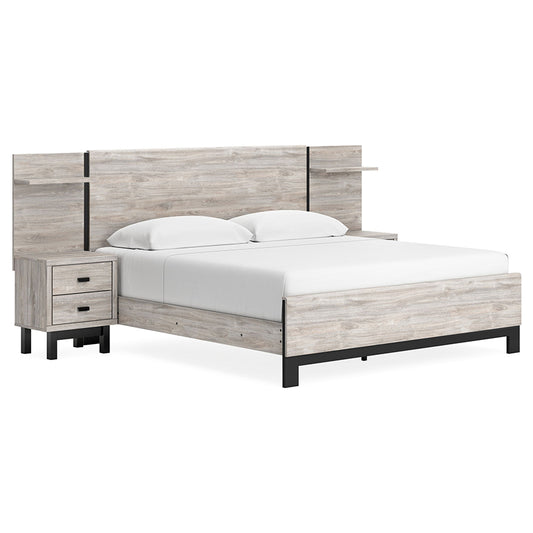 Vessalli - Gray - King Panel Bed With Extensions