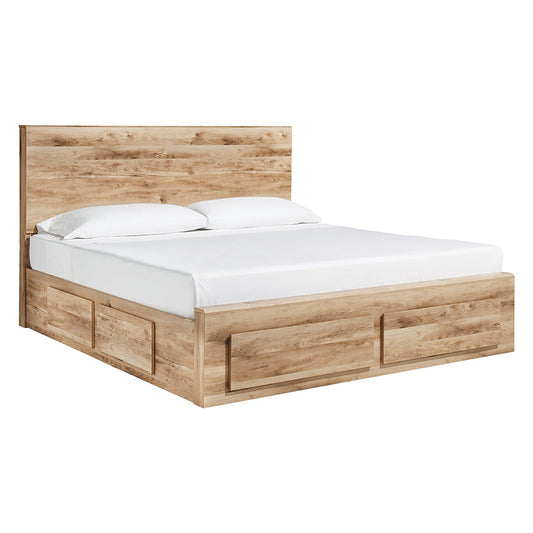 Hyanna - Tan - Queen Panel Bed With 4 Storage Drawers