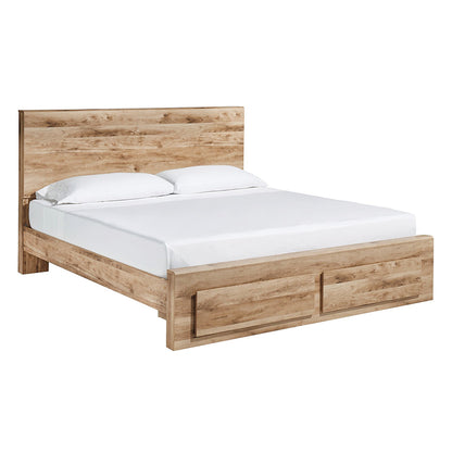 Hyanna - Tan - Queen Panel Bed With Footboard Storage