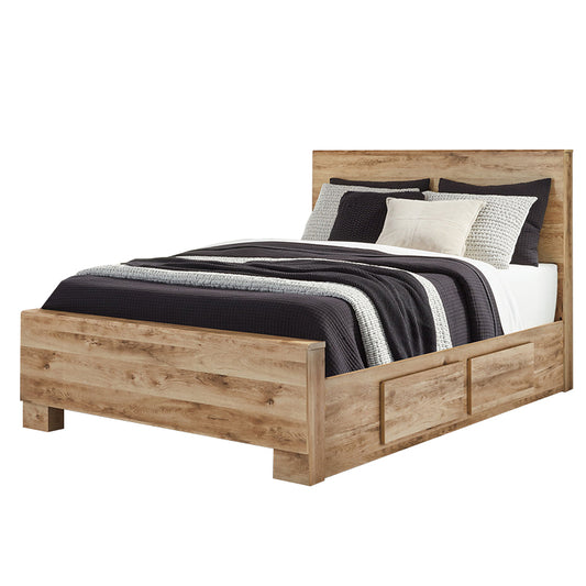 Hyanna - Tan Brown - Queen Panel Bed With 2 Side Storage