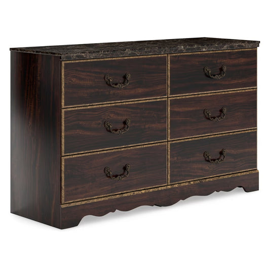 Glosmount - Two-tone - Six Drawer Dresser