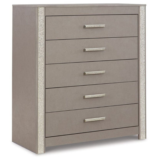 Surancha - Gray - Five Drawer Wide Chest